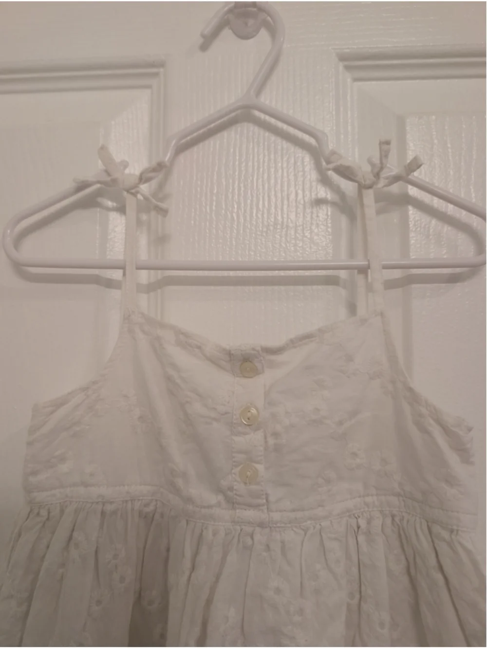 Girls babyGap 100% Cotton White Floral Eyelet Embroidered Casual Dress Size 5